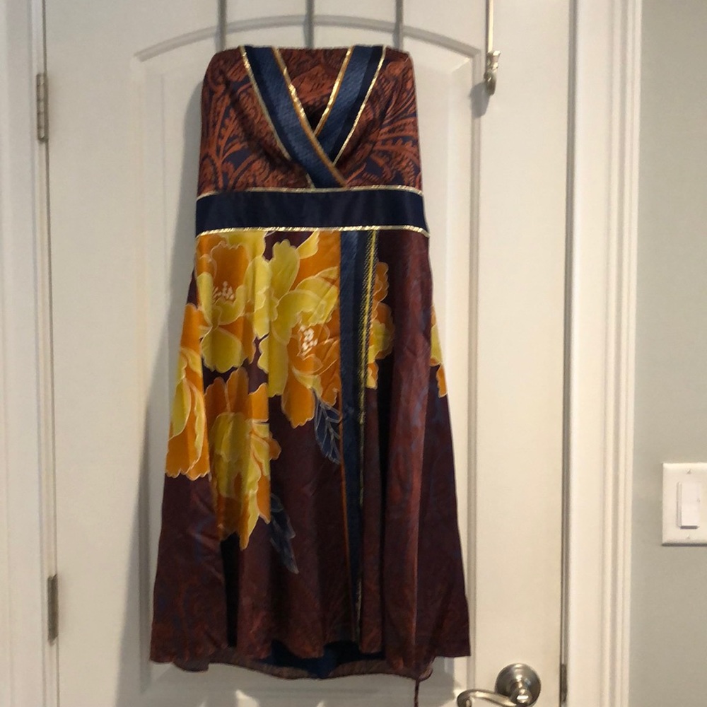 The Limited, Strapless Dress, size 8, Blue Floral